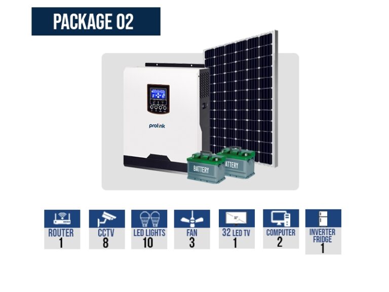 3KV Solar Inverter Solution (Prolink IPS Haus V 3KM-24 Hybrid Inverter with batteries and solar panel)