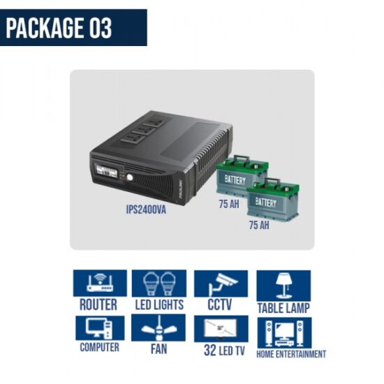 1KV Inverter Solution (Prolink IPS2400VA Inverter with 75Ah Batteries)