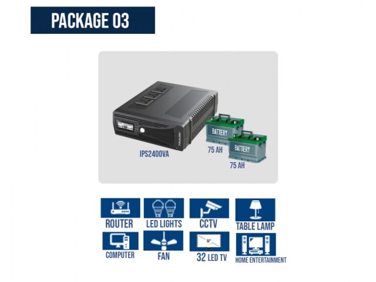 2KV Inverter Solution (Prolink IPS2400VA Inverter with 75Ah Batteries)