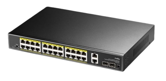 CUDY 24-GbE PoE Switch with 2 Uplink GbE and 2 Uplink SFP GS1026PS2