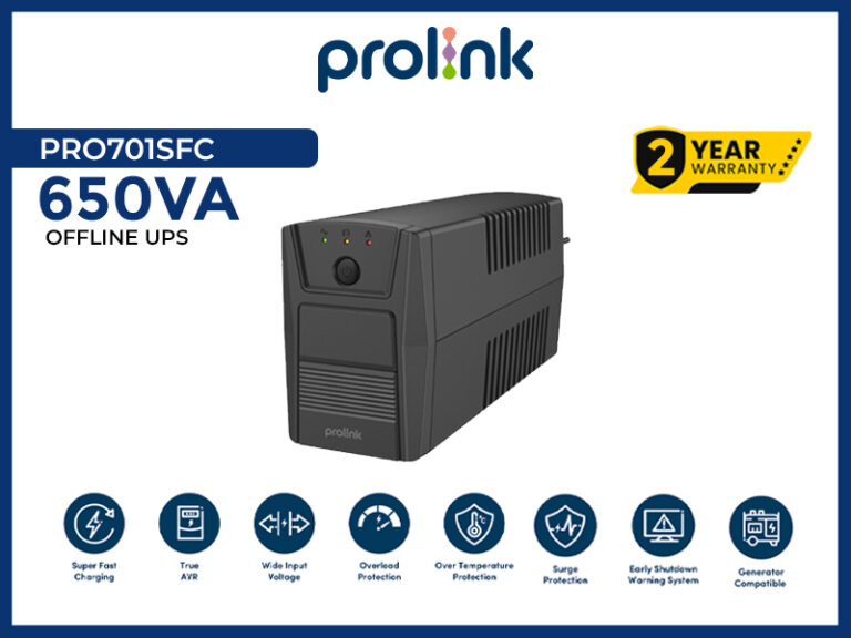 Prolink PRO701SFC Super-Fast Charging UPS (Power Backup)