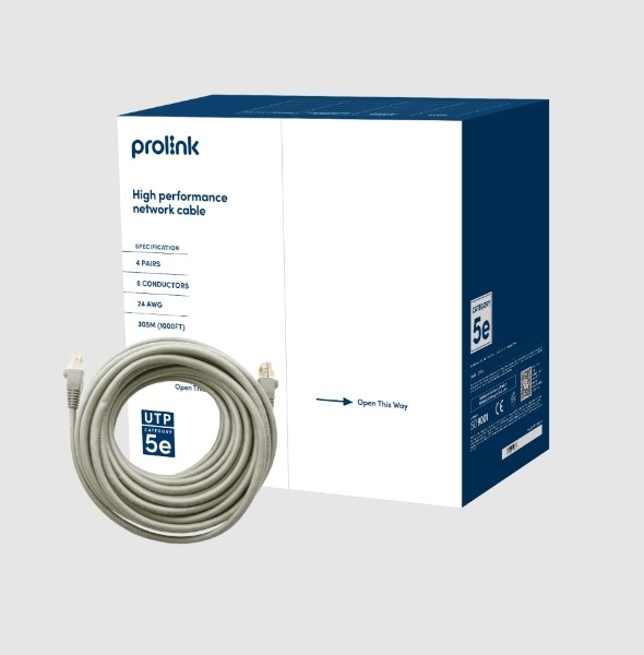 PROLINK CAT5E/24P PLUS SERIES 4-PAIR UTP NETWORK CABLE 24AWG 100MHZ