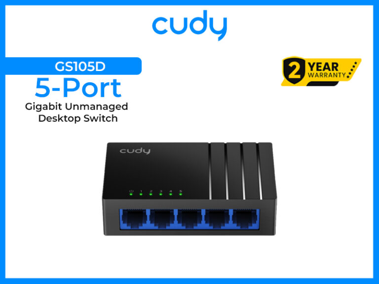CUDY 5 Port-GS105D 10/100/1000 Mbps Gigabit Unmanaged Desktop Switch