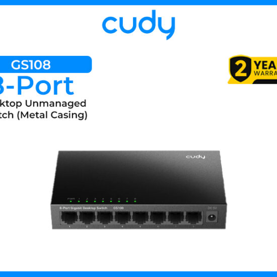 CUDY 8-Port GS108 10/100/1000 Mbps Desktop Unmanaged Switch (Metal Casing)