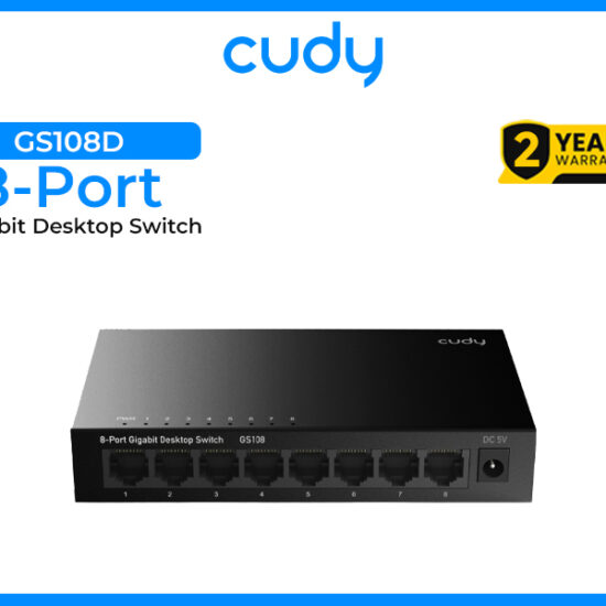 Cudy 8-Port Gigabit Desktop Switch Model-GS108D (10/100/1000 Mbps )
