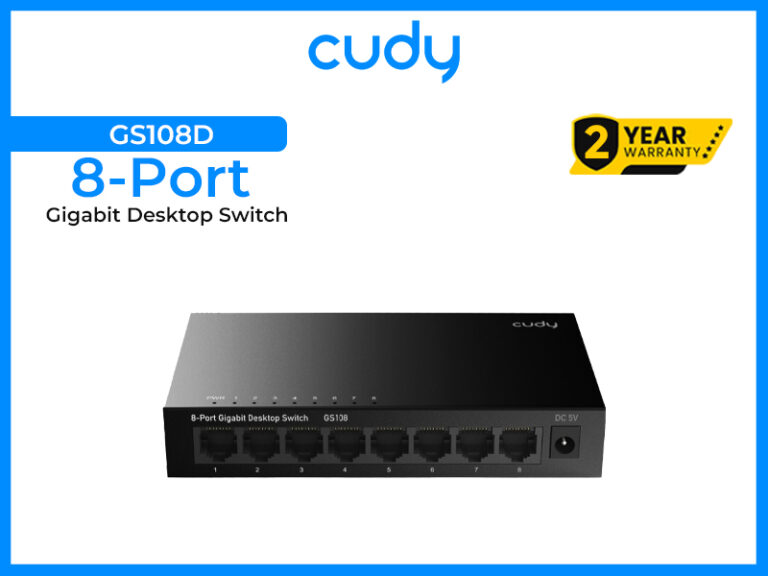 Cudy 8-Port Gigabit Desktop Switch Model-GS108D (10/100/1000 Mbps )