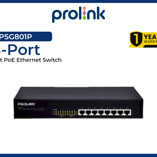 Prolink 8-Port Gigabit PoE Ethernet Switch (PSG801P)