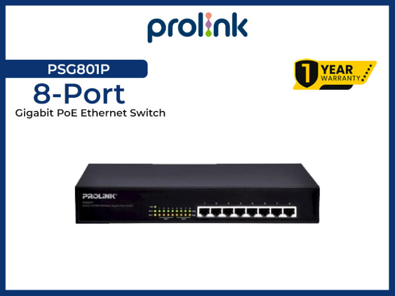 Prolink 8-Port Gigabit PoE Ethernet Switch (PSG801P)