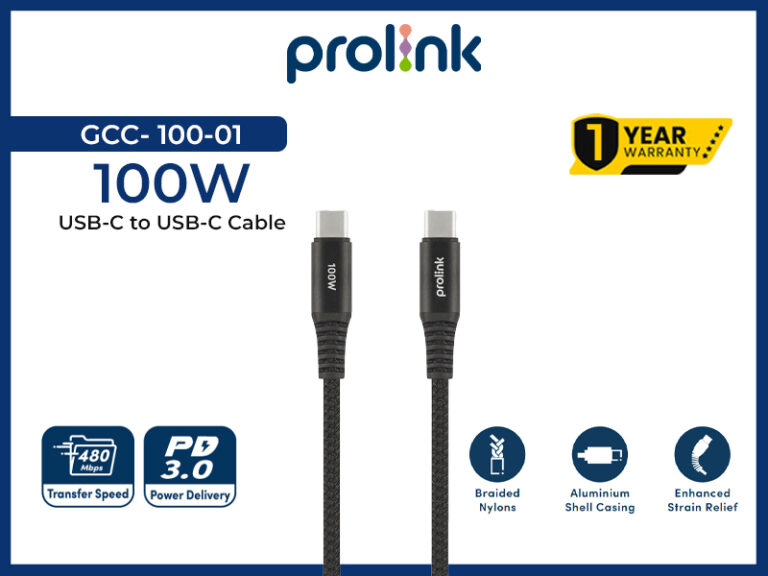 Prolink USB-C to USB-C Cable (2m, GCC- 100-01 Cable)