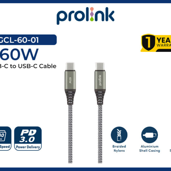 Prolink USB-C to USB-C Cable (1m, GCC-60-01 CABLE)