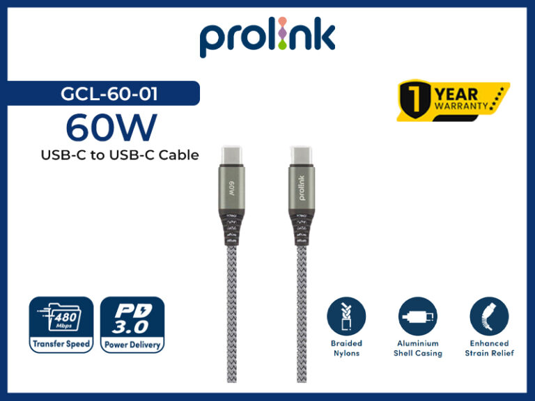 Prolink USB-C to USB-C Cable (1m, GCC-60-01 CABLE)