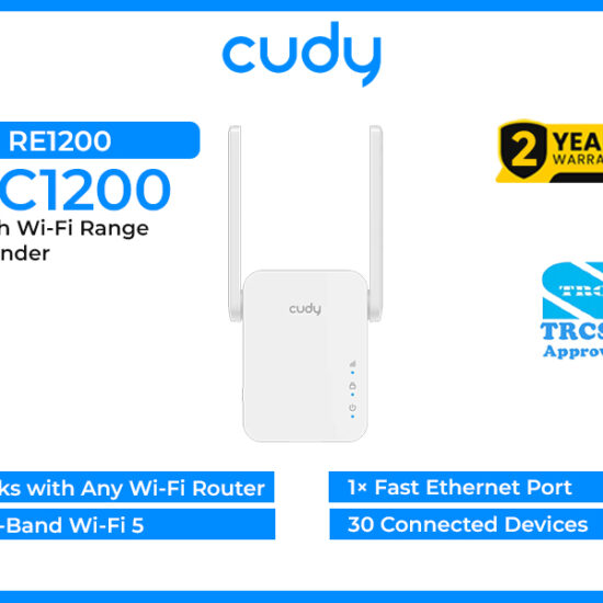CUDY Mesh Wi-Fi Range Extender RE1200 2.0