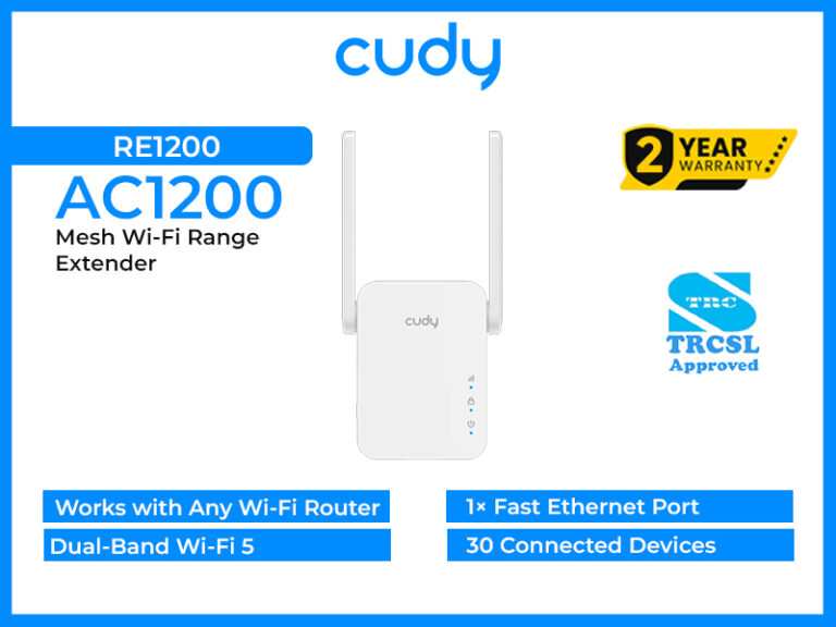 CUDY Mesh Wi-Fi Range Extender RE1200 2.0