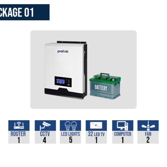 1KV Solar Inverter Solution (Prolink IPS Haus V 1KM-12 Hybrid Inverter with battery)