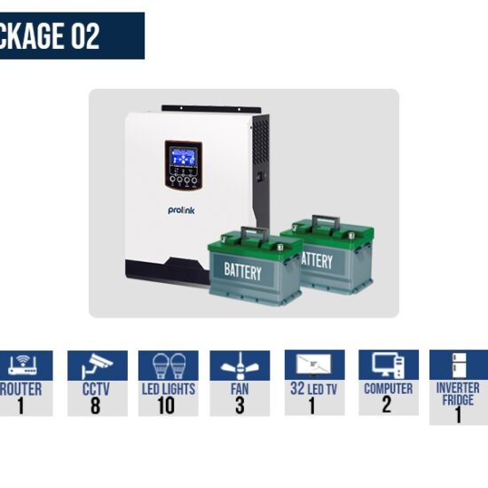 3KV Solar Inverter Solution (Prolink IPS Haus V 3KM-24 Hybrid Inverter with batteries)
