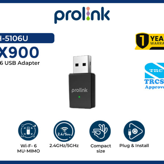 PROLINK  AX900 Wi-Fi 6 USB Adapter (DH-5106U)
