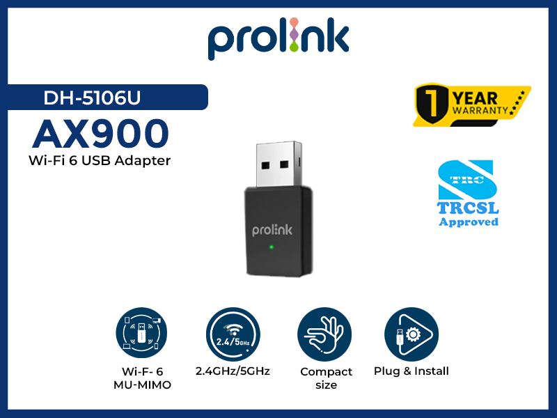 PROLINK AX900 Wi-Fi 6 USB Adapter (DH-5106U)