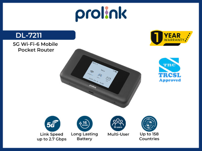 Prolink DL-7211 5G Wi-Fi-6 Mobile Pocket Router (5GHZ/ 2.4GHz)