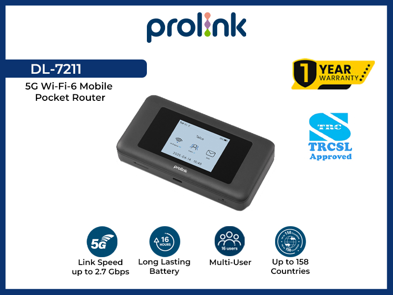 Prolink DL-7211 5G Wi-Fi-6 Mobile Pocket Router (5GHZ/ 2.4GHz)
