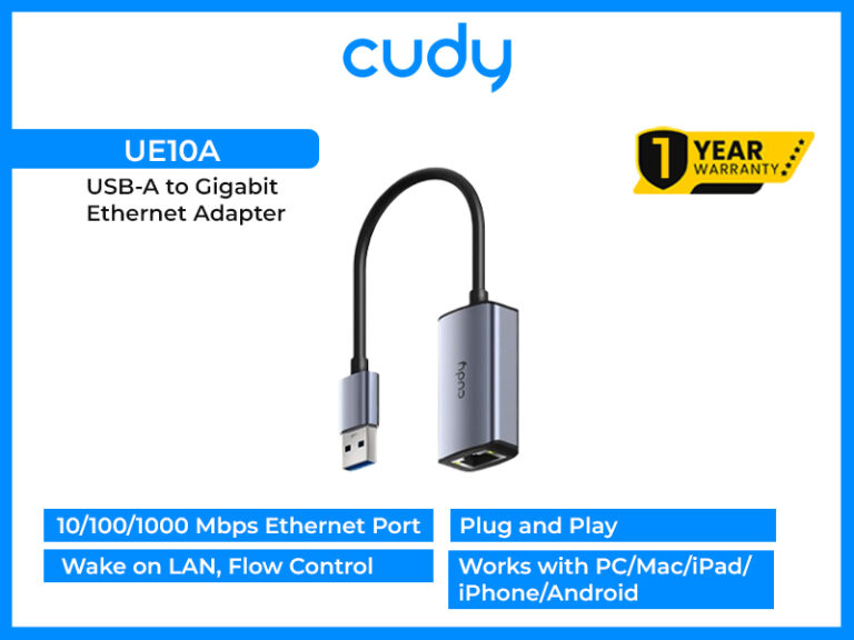USB-A to Gigabit Ethernet Adapter UE10A