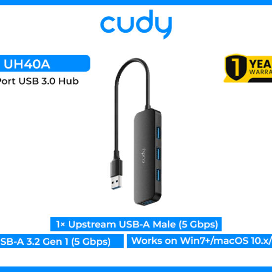 CUDY 4 -Port USB 3.0 Hub UH40A