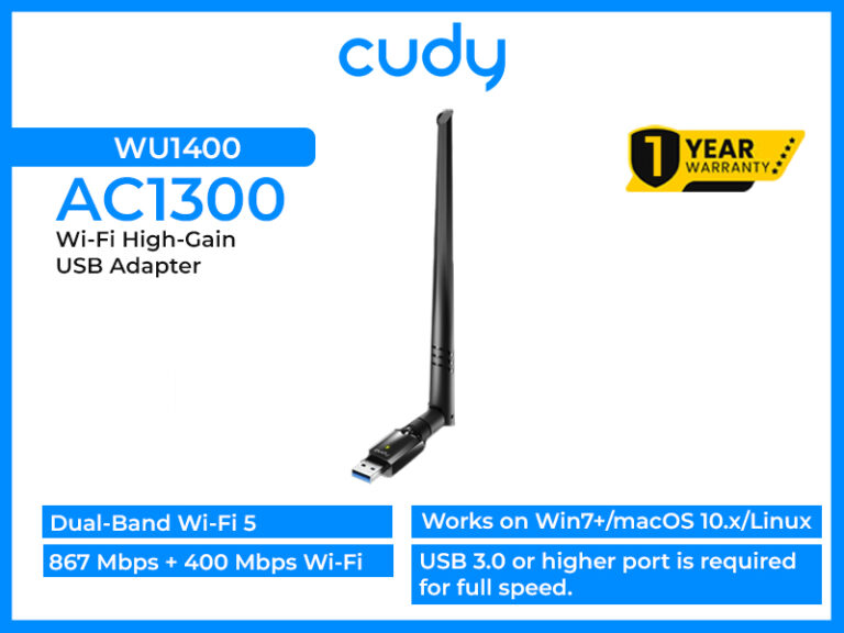 AC1300 Wi-Fi High-Gain USB Adapter WU1400